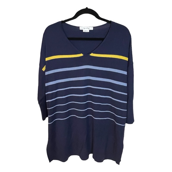 A Pennington’s striped blue sweater in size 0X - Picture 2 of 6